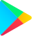 a pixel art of the google play icon on a black background